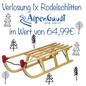 Alpengaudi Schlitten Verlosung jetzt auf www.pinspiration.de