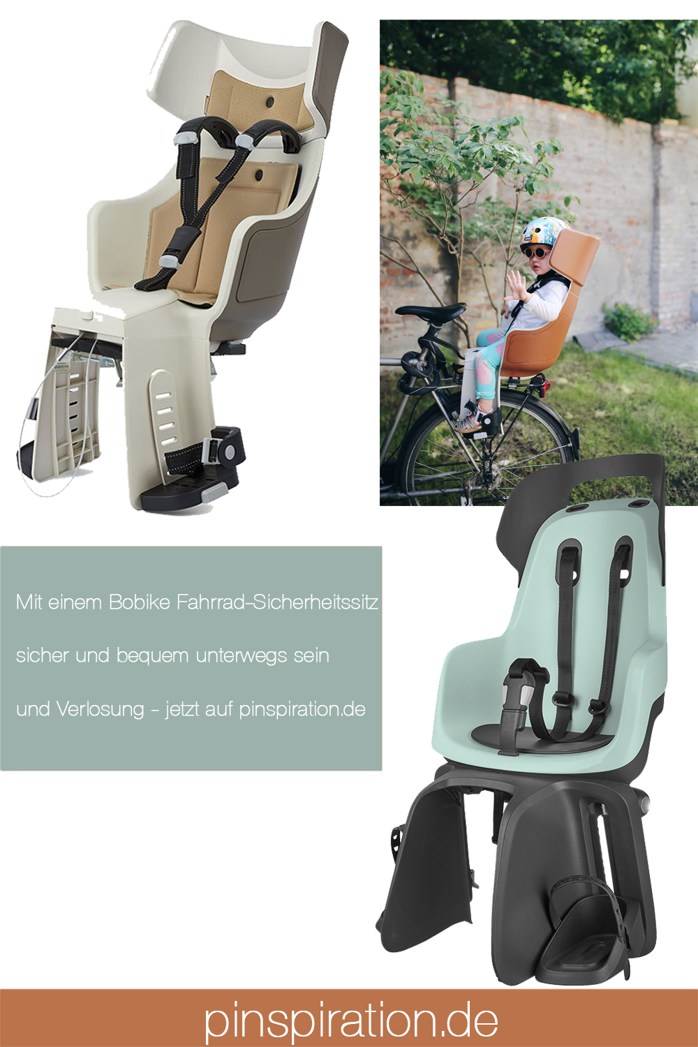 Mit unserem Bobike Fahrrad-Sicherheitssitz sicher und bequem unterwegs sein | Pinspiration.de