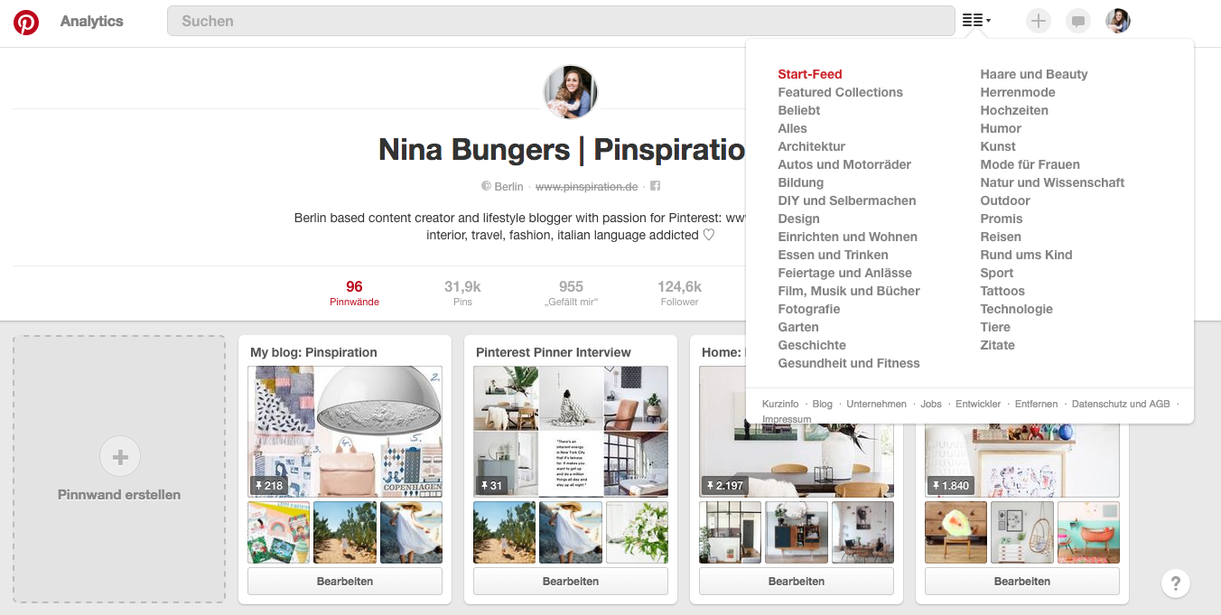 Featured Collections auf Pinterest