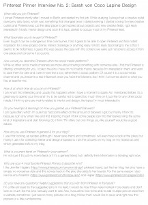 Pinterest Pinner Interview No. 2: Sarah von Coco Lapine Design EN Version