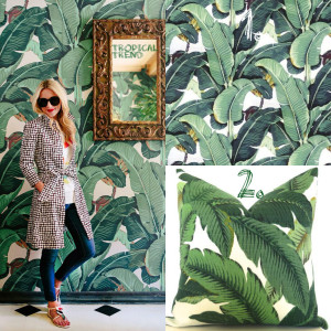 Tropical Trend wallpaper Collage woman pillow