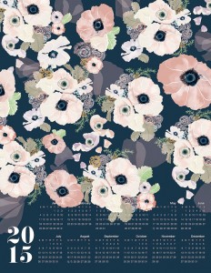 UNE FEMME 2015 large canvas wall calendar