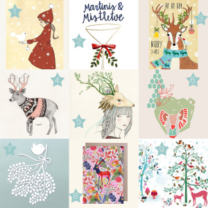 Weihnachtskarten-Illustrationen-Moodboard